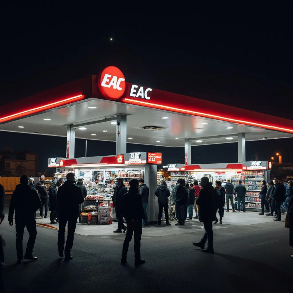Estación de servicio moderna con tienda de conveniencia