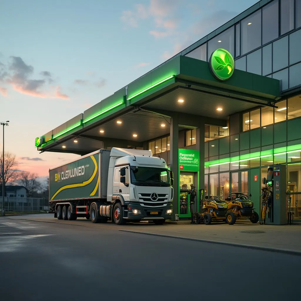 Detalle de surtidor de combustible ecológico