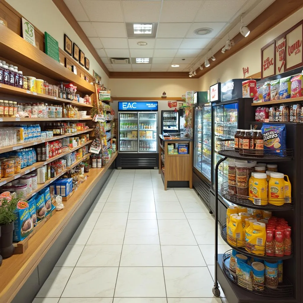 Interior de tienda de conveniencia surtida